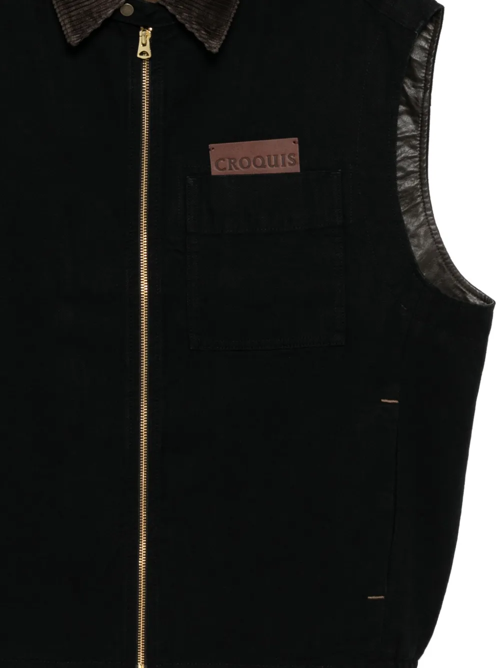 Croquis Double Layer Vest In Black