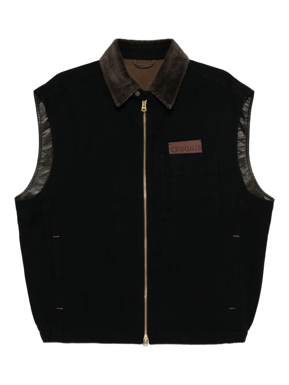Croquis Double Layer Vest In Black
