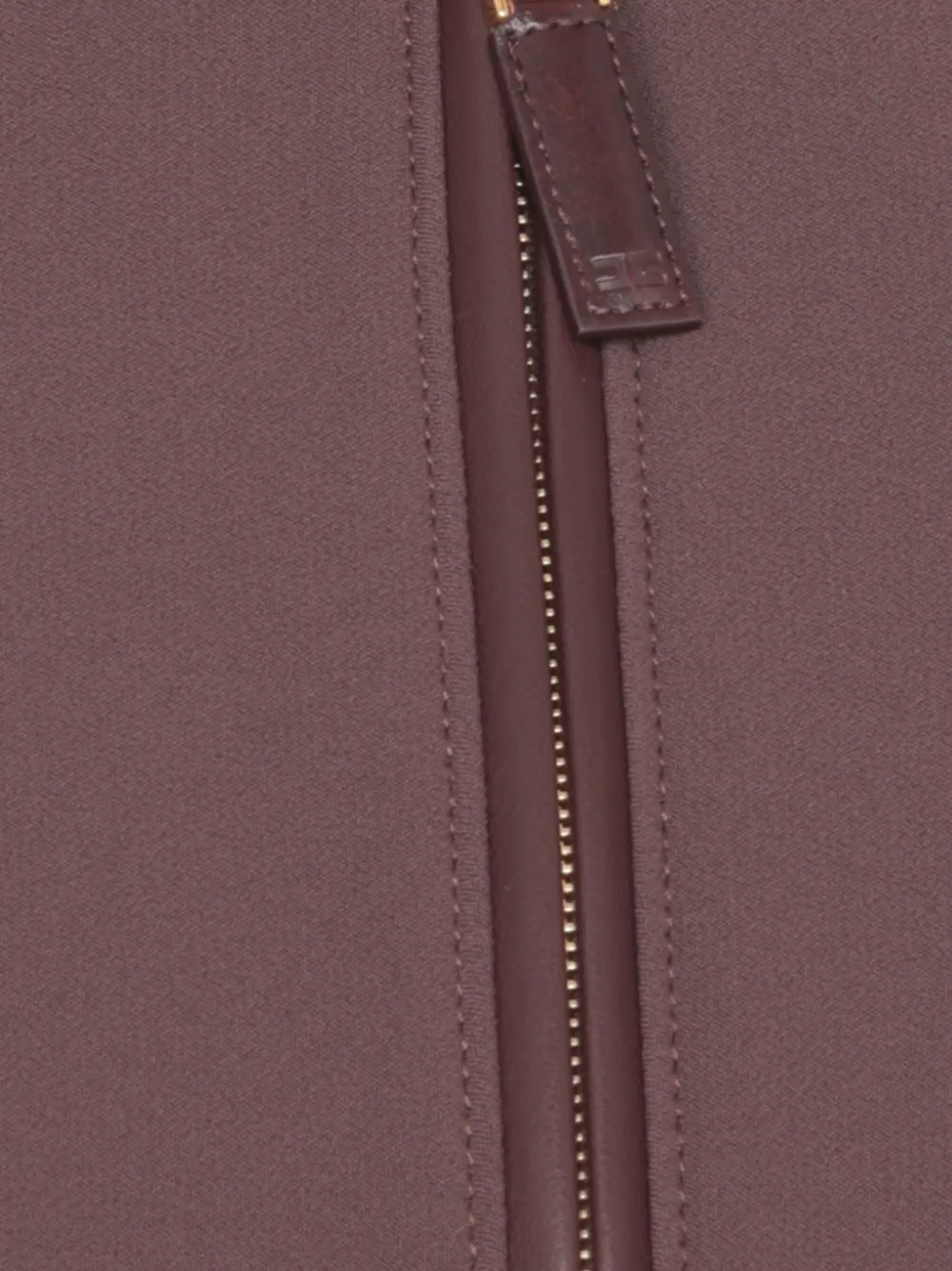 Elisabetta Franchi Structured Blazer With Front Zip And Long Sleeves In Brown