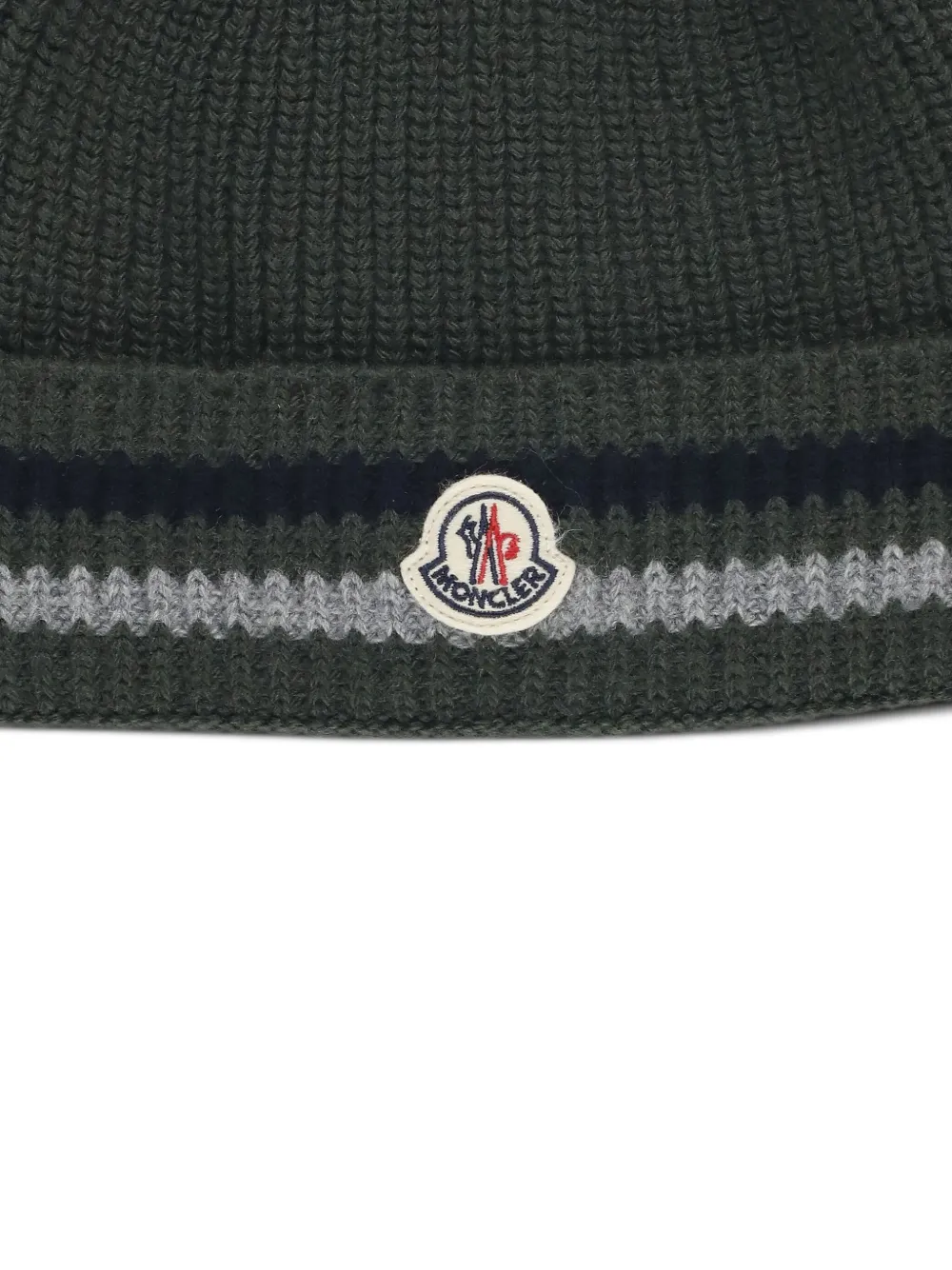  Moncler Enfant Ribbed-knit Logo Beanie - Grey 