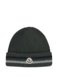 Moncler Enfant ribbed-knit logo beanie - Grey