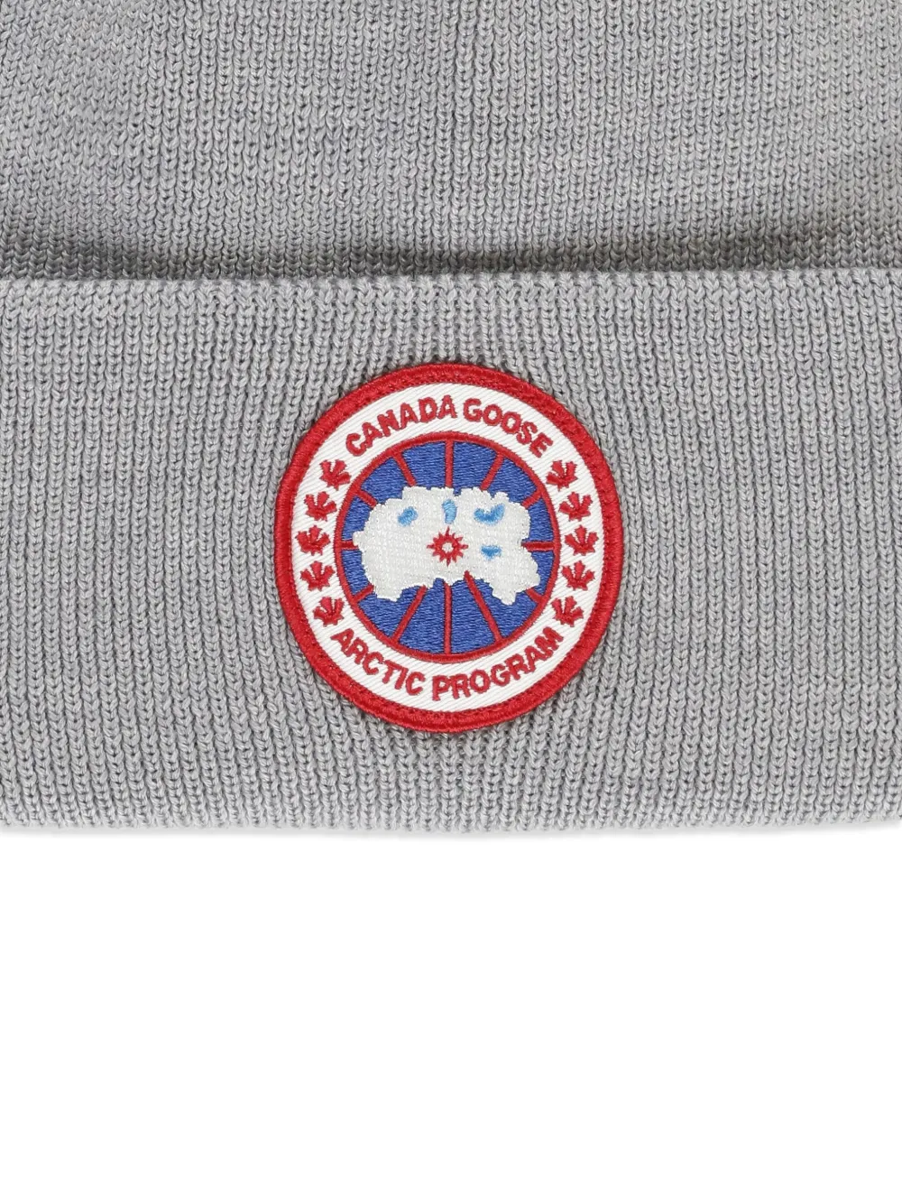 Canada Goose Logo-patch Wool Beanie In Gray