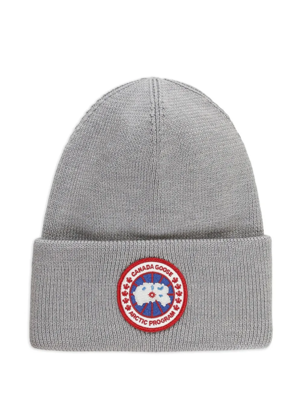 Canada Goose Logo-patch Wool Beanie In Gray
