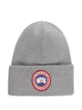 Canada Goose logo-patch wool beanie - Grey