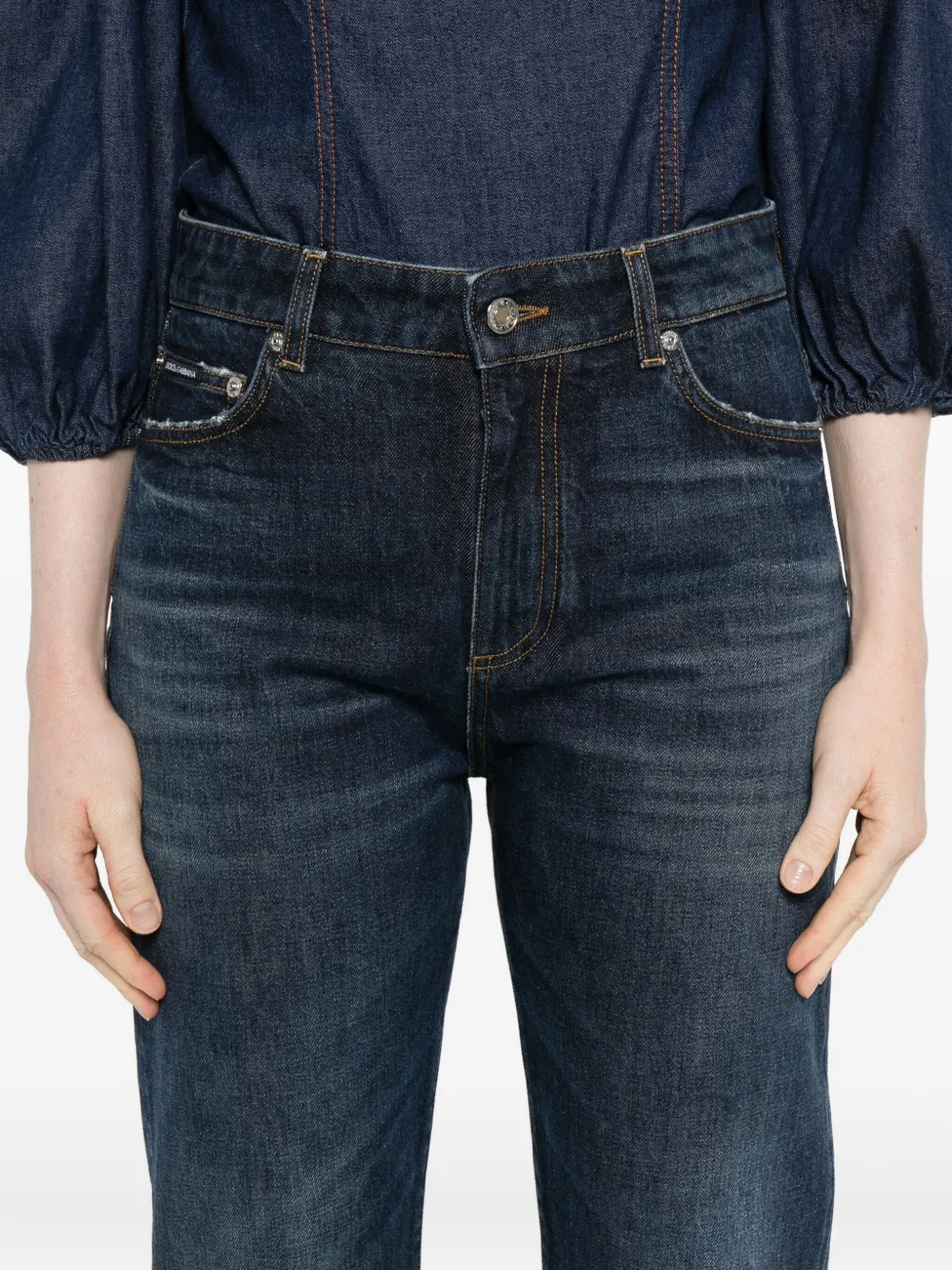 Dolce & Gabbana Jeans met franje afwerking Blauw