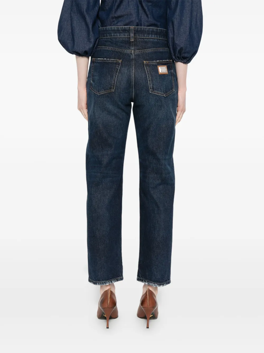 Dolce & Gabbana Jeans met franje afwerking Blauw