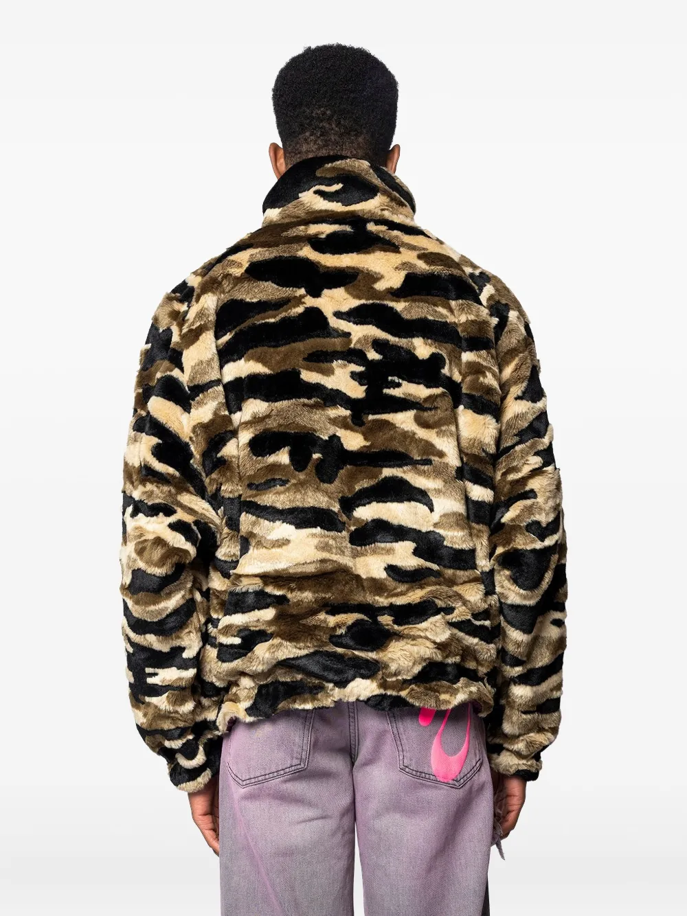 Pdf Channel Camouflage-print Turtleneck Jacket In Multi