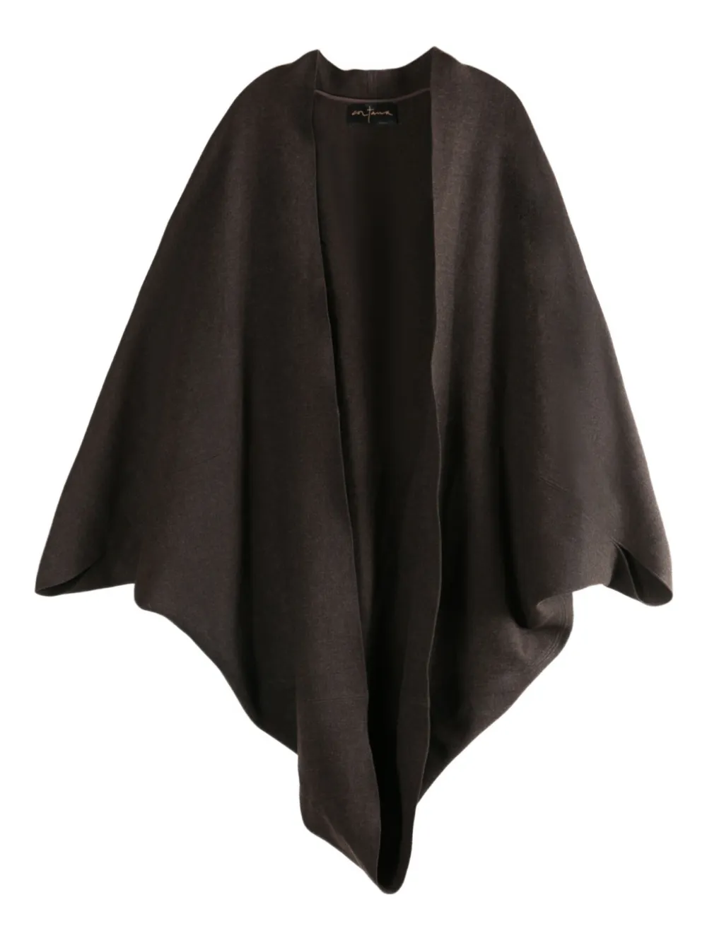 Cortana Open-front Wool Poncho In Black