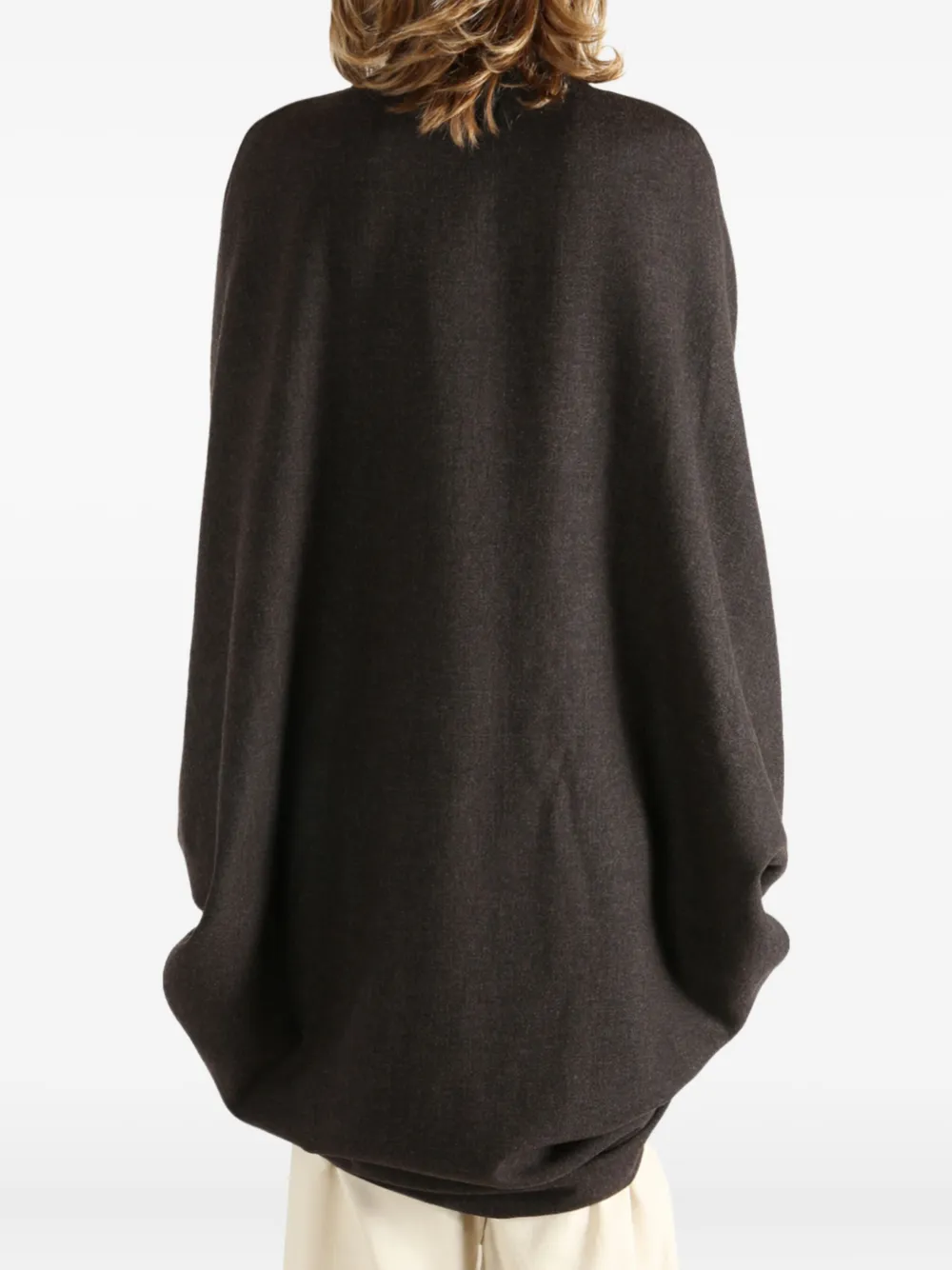Cortana Open-front Wool Poncho In Black