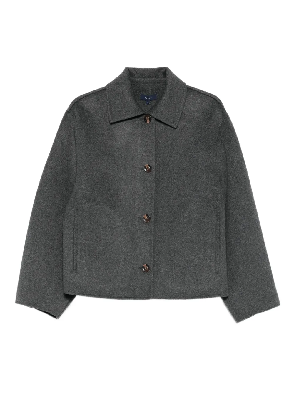 Soeur Button-fastening Wool Jacket In Gray