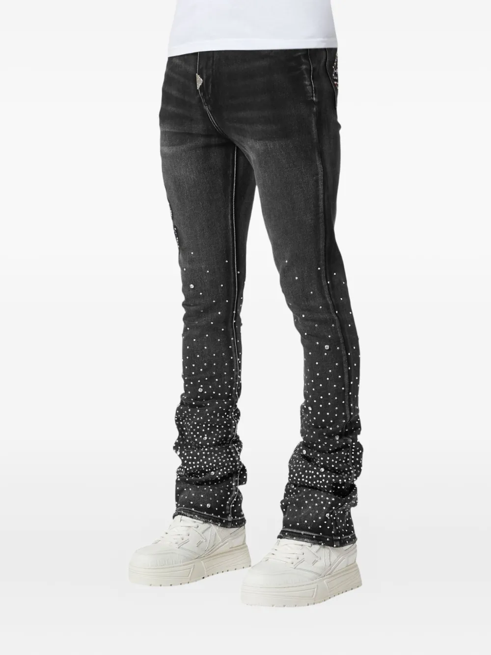 GUAPI Jeans verfraaid met kristallen Zwart