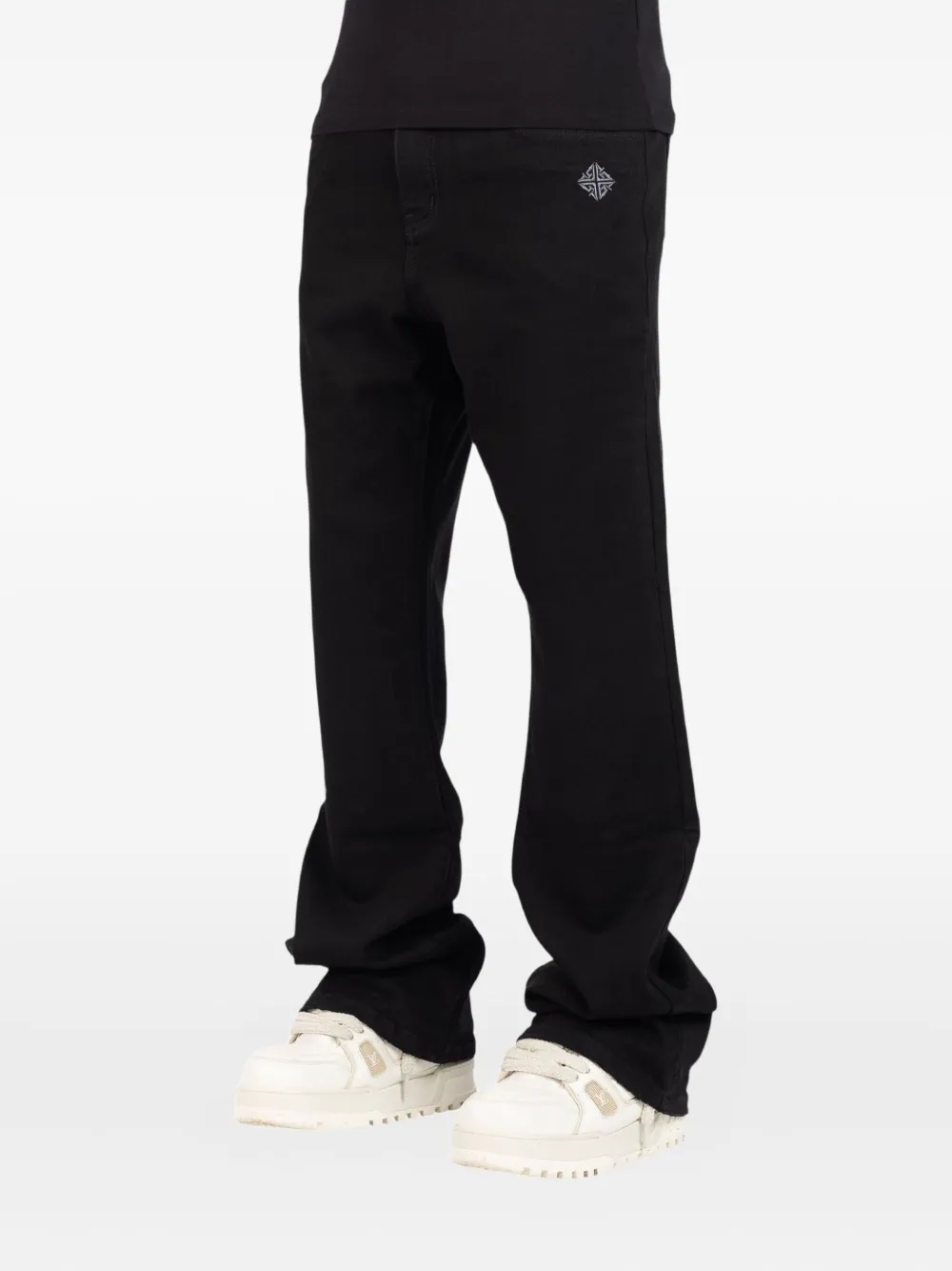 GUAPI logo-embroidered jeans Zwart
