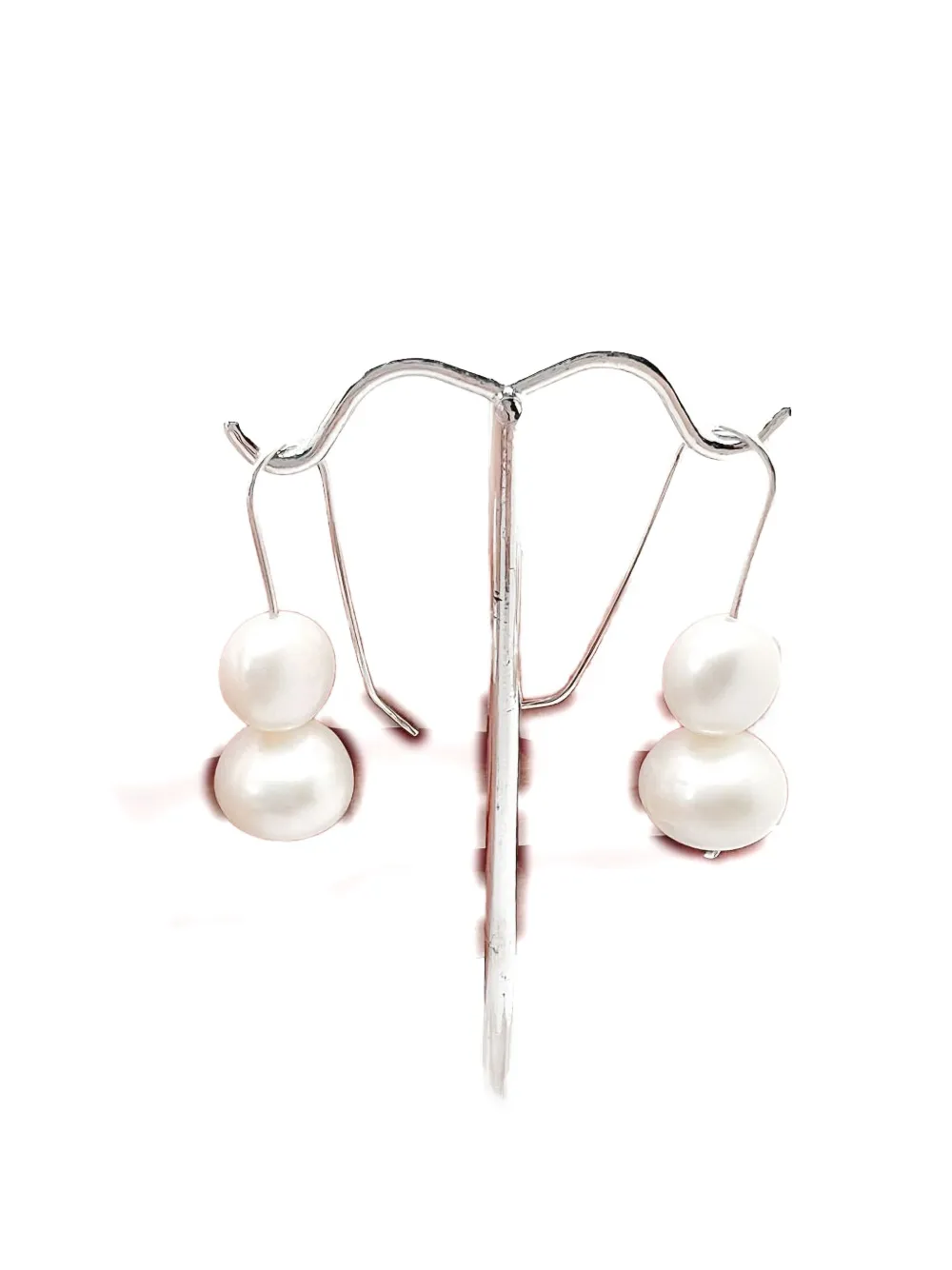 2020s Double-Pearl Drop Earrings