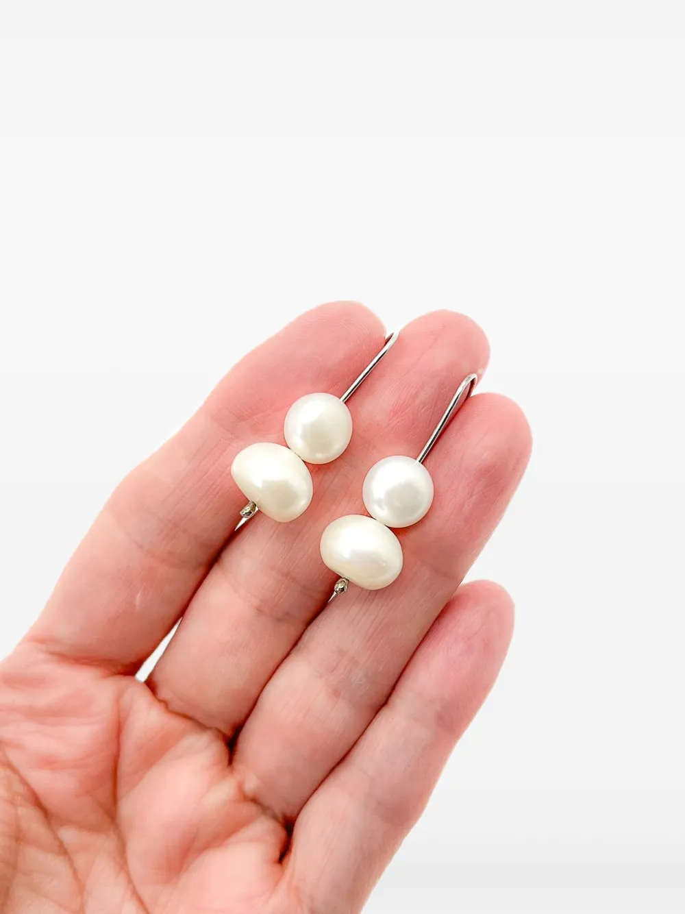 2020s Double-Pearl Drop Earrings