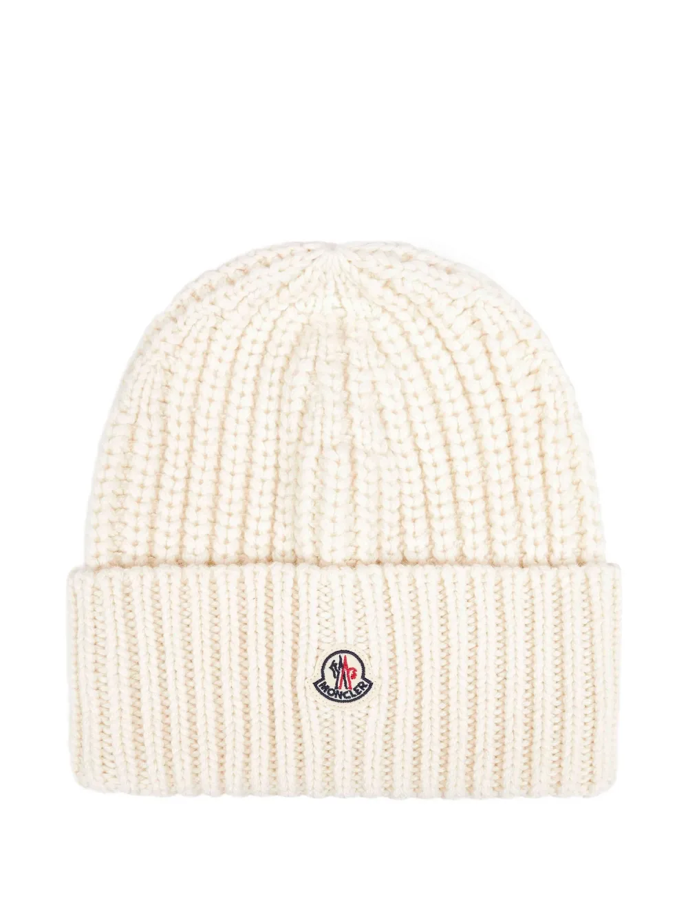 Moncler Geribbelde muts met logopatch Wit
