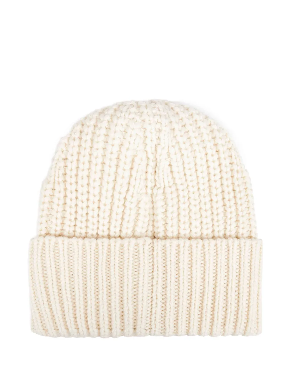 Moncler ribbed logo-patch beanie - Wit