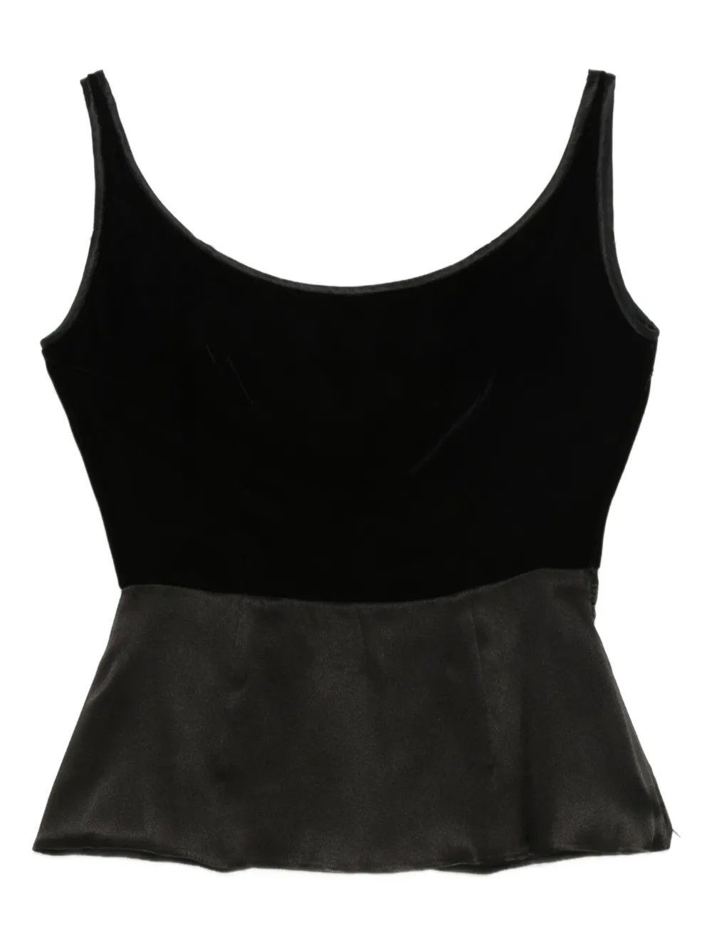 Valentino Garavani Pre-Owned 1980s velvet peplum top | Black | Image 1