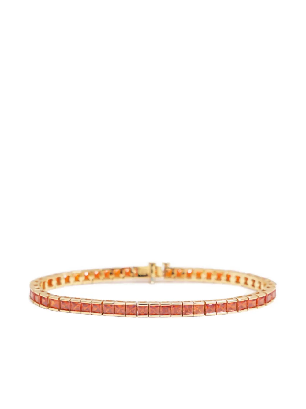 Izabel Display Square Tennis Bracelet In Orange