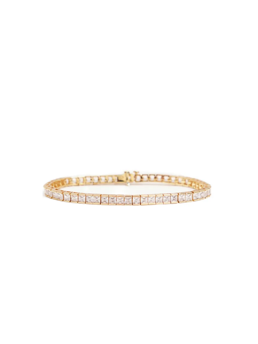 Izabel Display square-cut zirconia tennis bracelet - Wit
