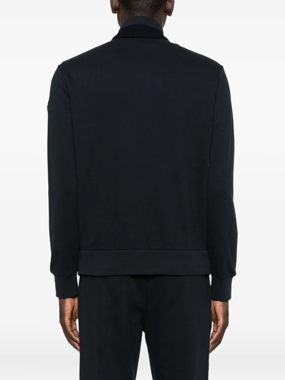 Moncler Logo-patch Zip-up Sweatshirt In Black
