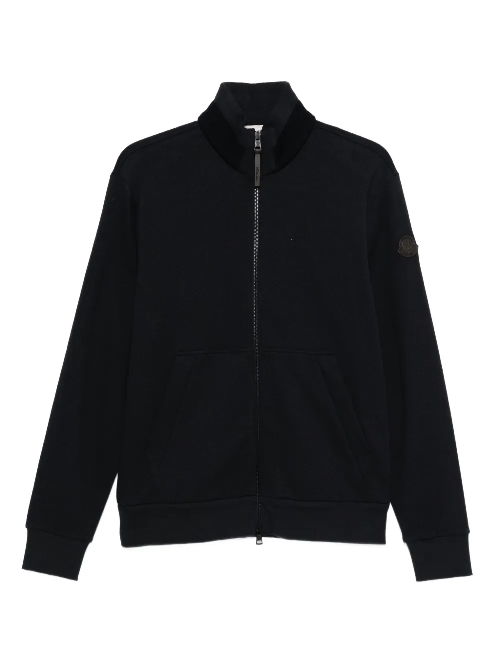 Moncler zip-up logo-patch sweatshirt | Black | Image 1