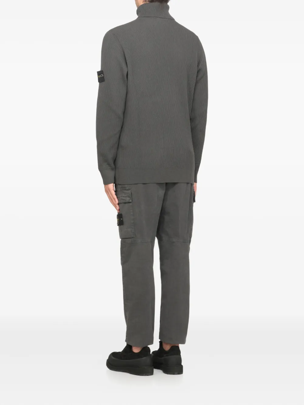 Stone Island Compass-motif Sweater In Gray