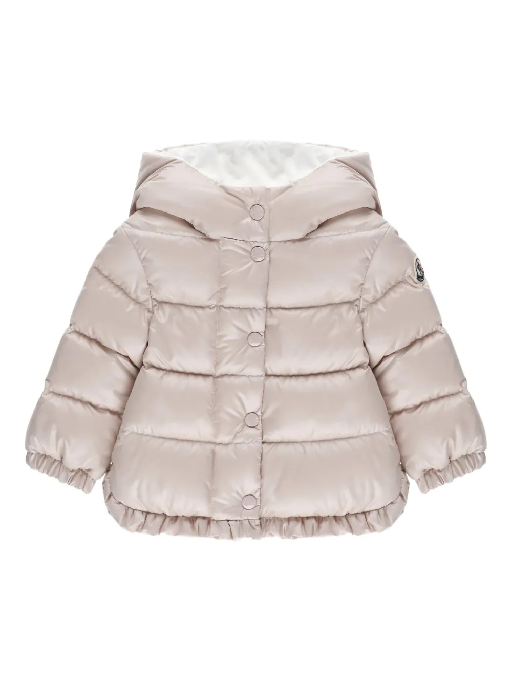 Moncler Enfant フーデッド パデッドジャケット - グレー Moncler Enfant フーデッド パデッドジャケット - グレー