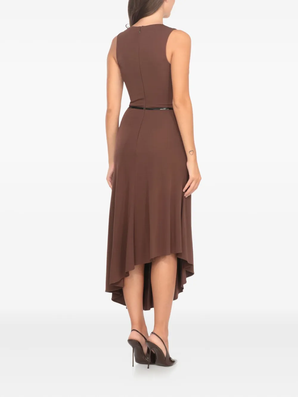 Elisabetta Franchi Asymmetrische jurk Bruin