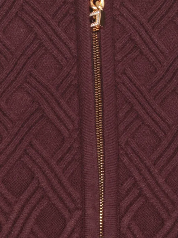 Elisabetta Franchi ジップアップ クロップドセーター | レッド