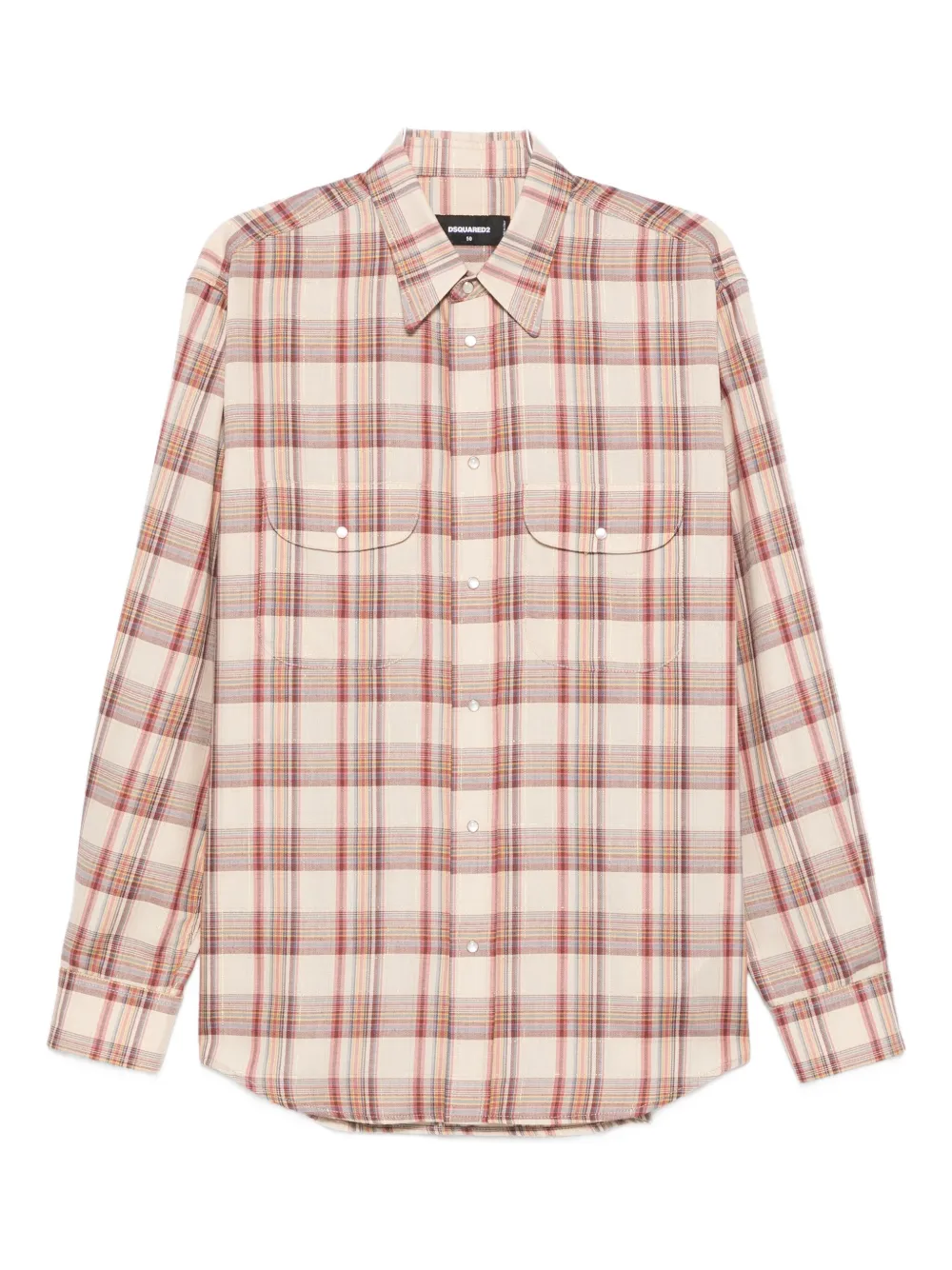DSQUARED2 Geruit overhemd met borstzak Beige