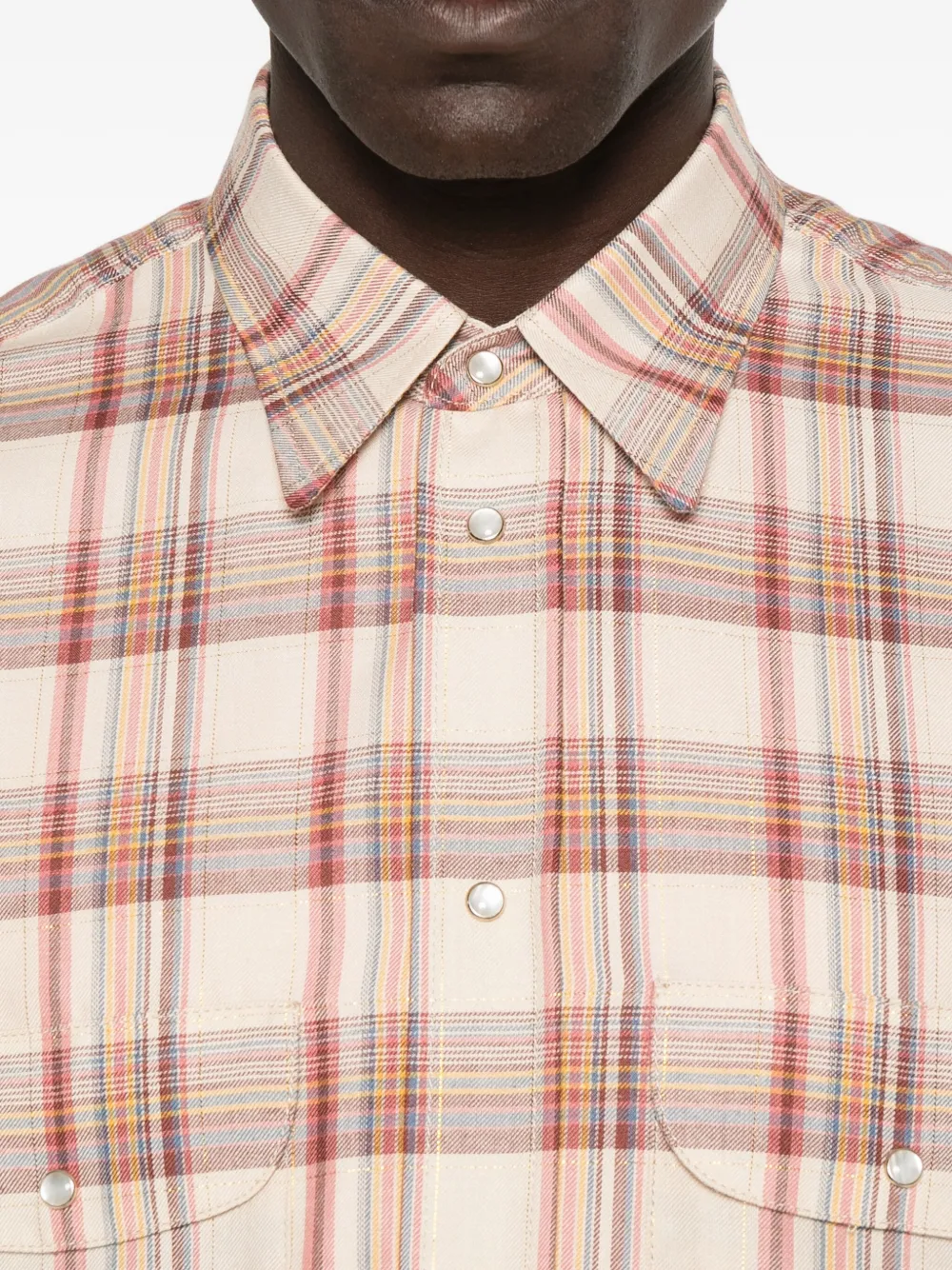 DSQUARED2 Geruit overhemd met borstzak Beige