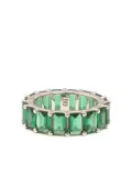 Izabel Display rectangle-crystals ring - Green