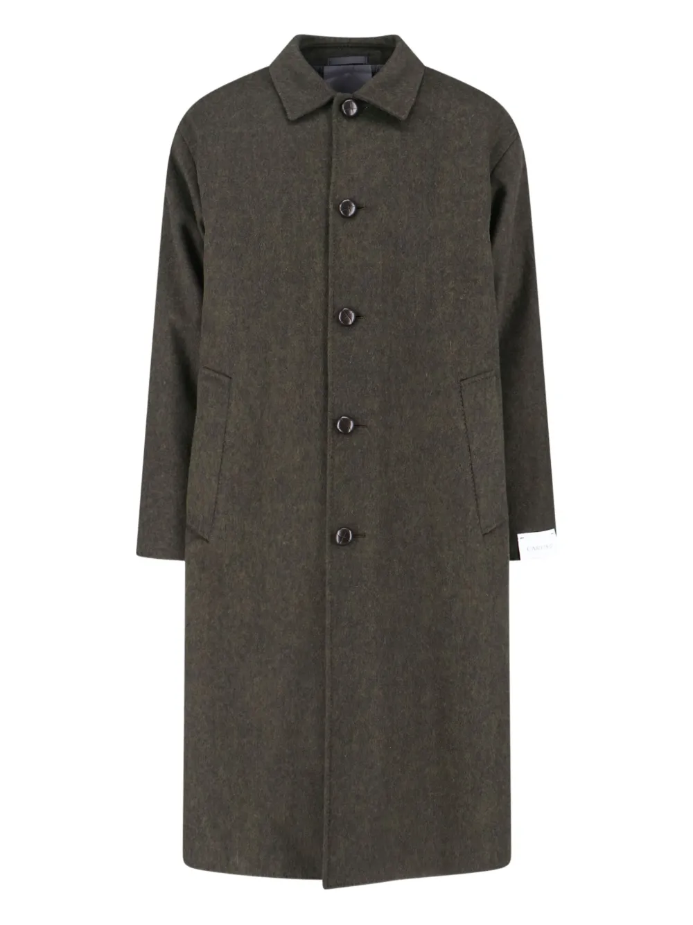Caruso button-fastening coat Groen