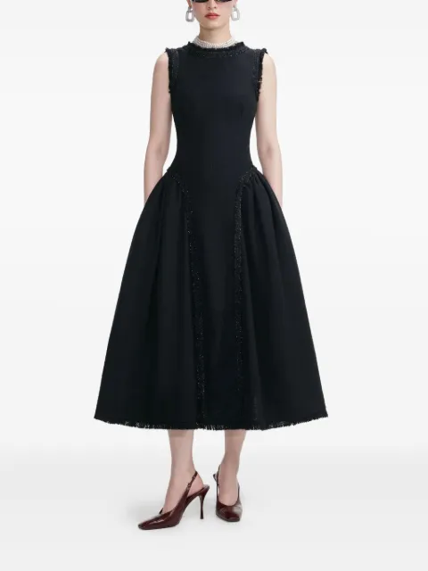 Self-Portrait embellished tweed dress