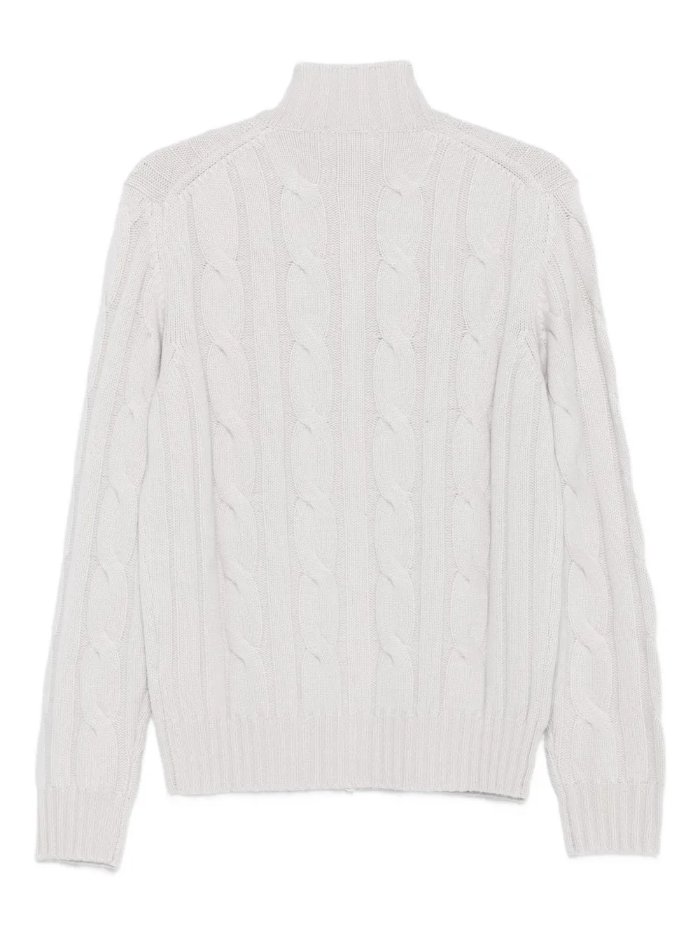 Doriani Cashmere Cable-knit Zip-up Cardigan In Neutral