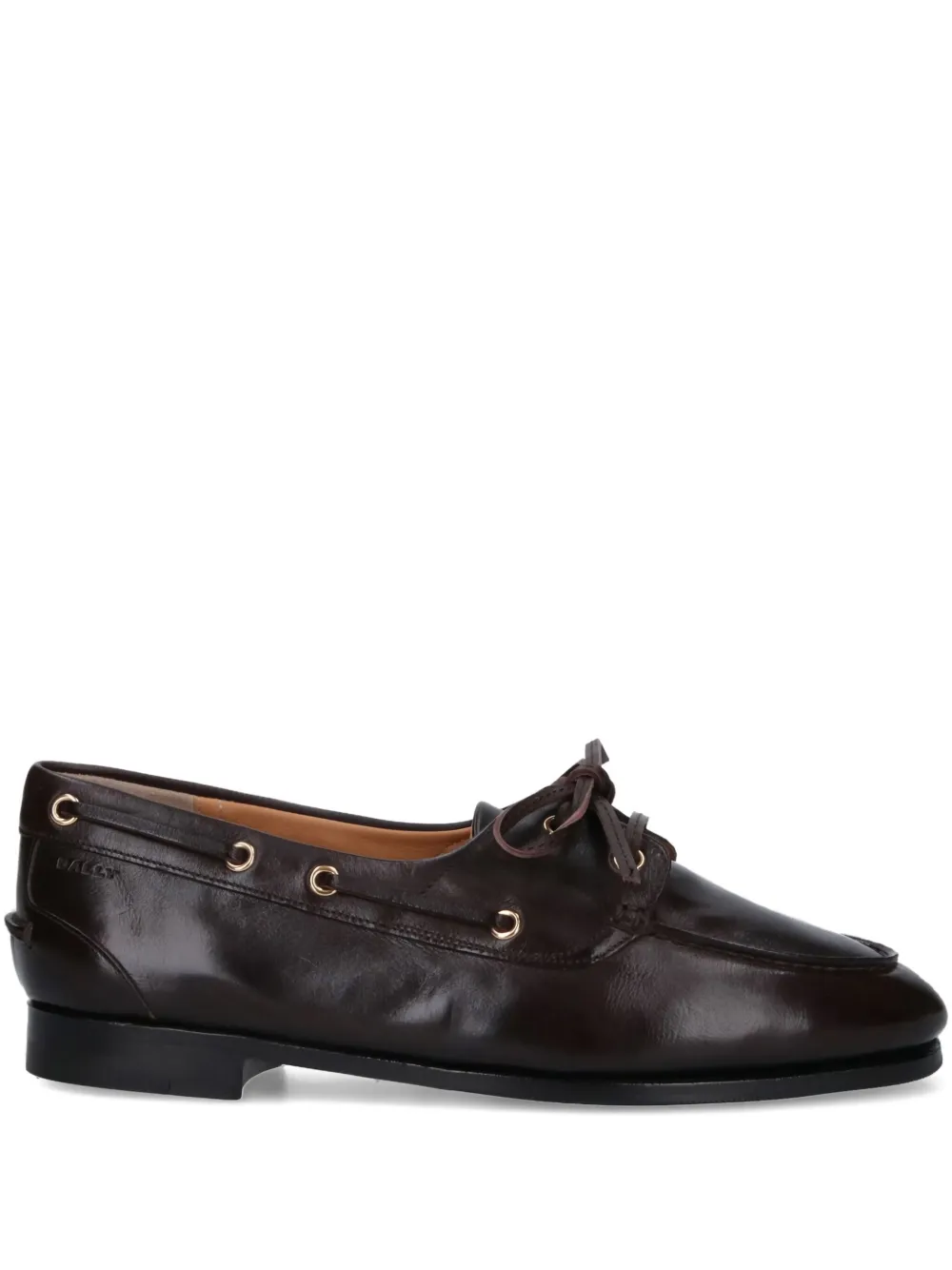 Bally Lace-up Leather Loafers In Brown