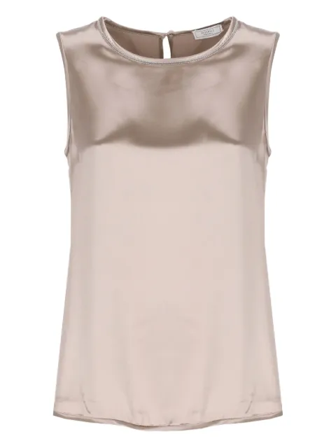 Peserico sleeveless satin blouse