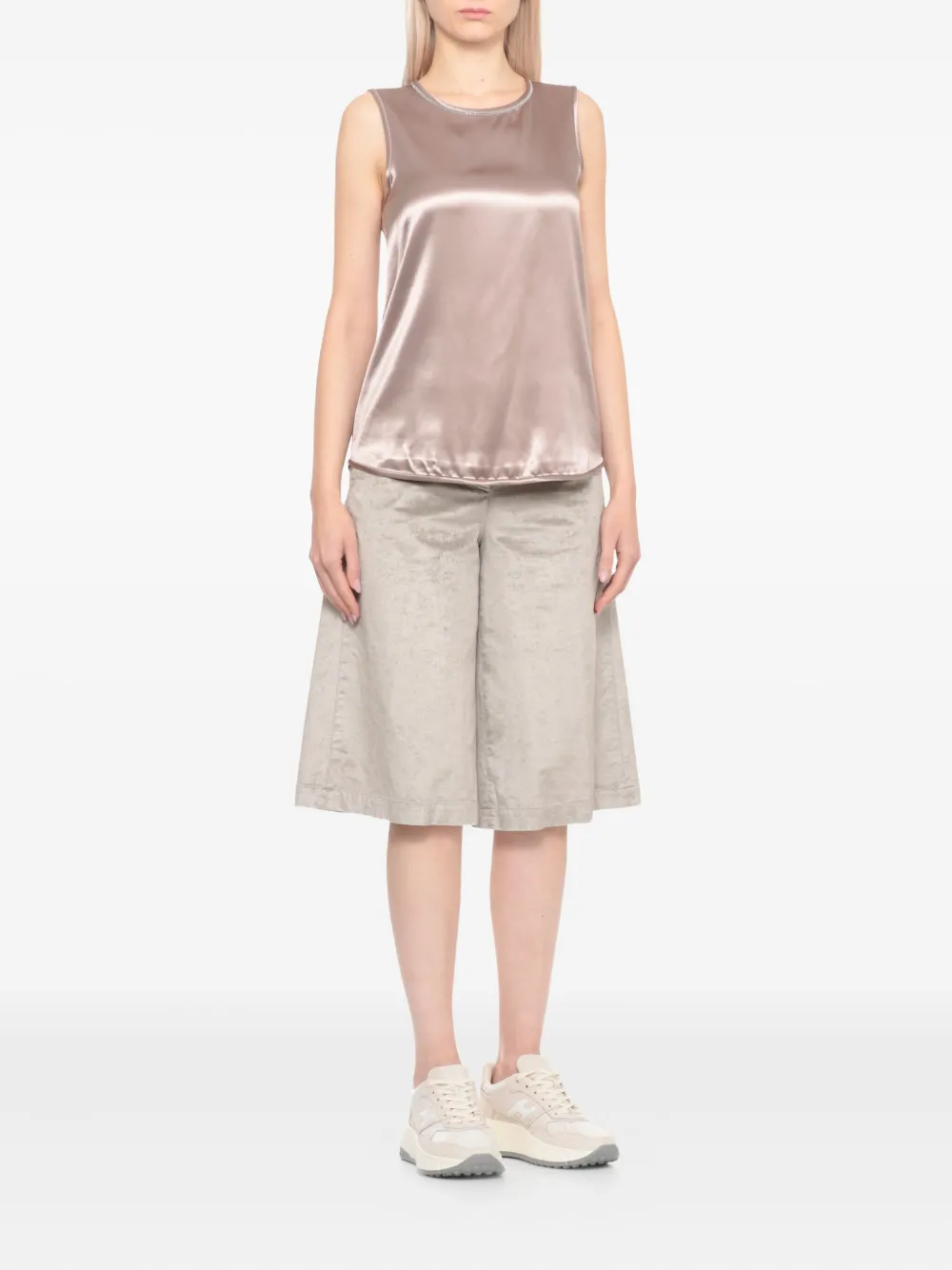 Peserico sleeveless satin blouse Roze