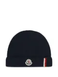 Moncler Enfant ribbed-knit wool beanie - Blue