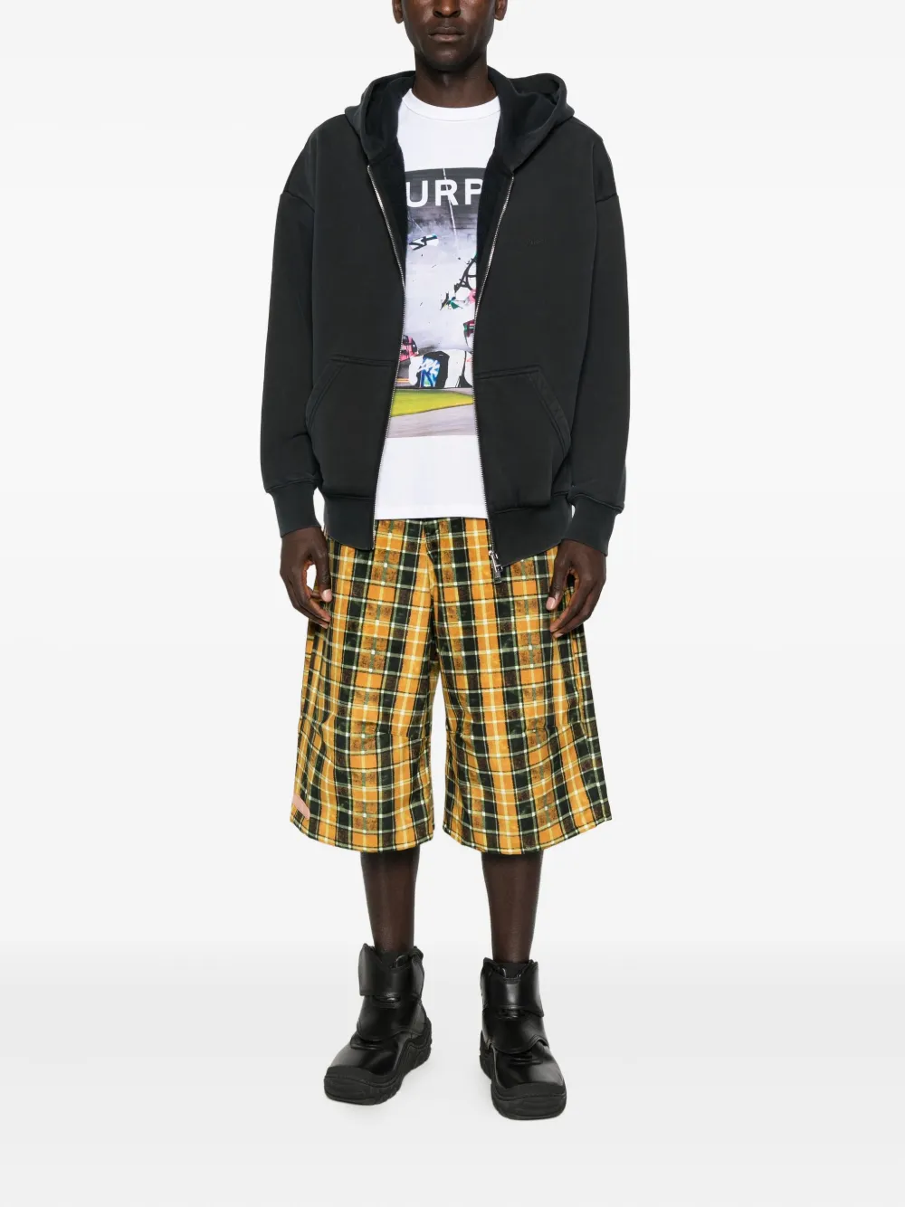 Pdf Channel Checked Shorts In Black
