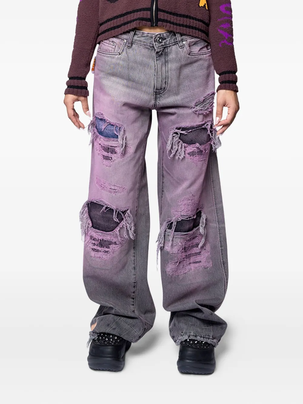 PDF CHANNEL faded distressed jeans | Pink | Image 1
