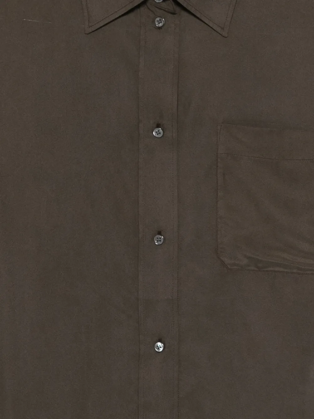 Soeur Relaxed Fit Brown Shirt With Classic Collar In Green
