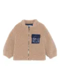 Fendi Kids teddy zip-up jacket - Brown