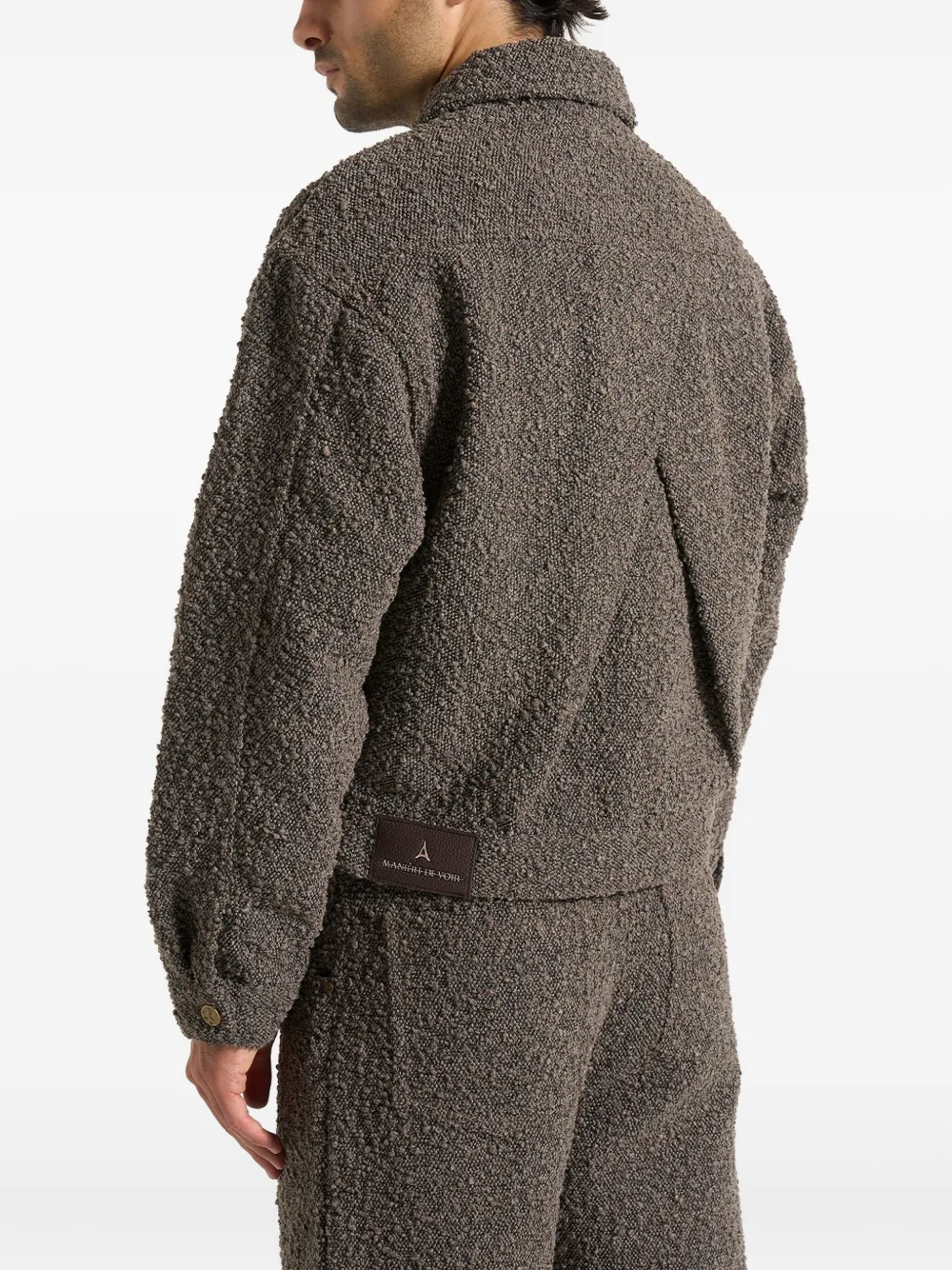 Manière De Voir Damien bouclé shirtjack met geplooide achterkant Bruin