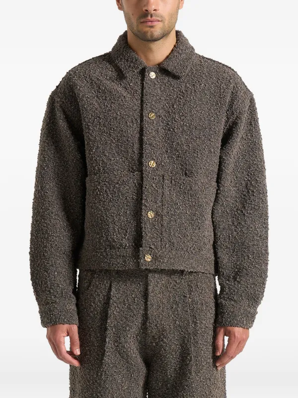 Manière De Voir Damien Boucle back-pleat Shirt Jacket | Brown