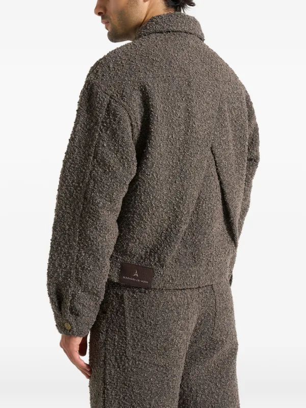 Manière De Voir Damien Boucle back-pleat Shirt Jacket | Brown