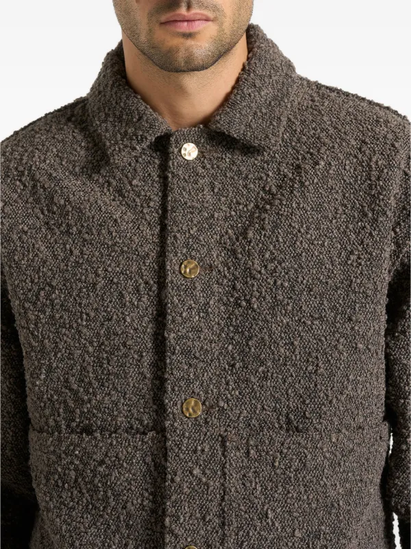 Manière De Voir Damien Boucle back-pleat Shirt Jacket | Brown