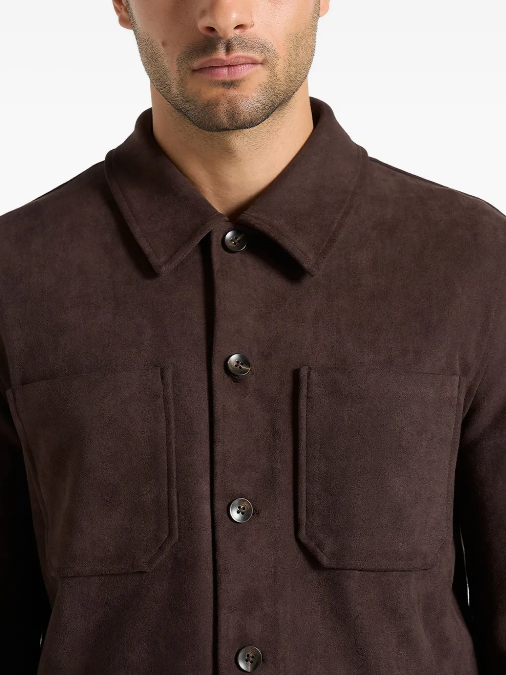 Manière De Voir Pocket-detail Shirt In Brown