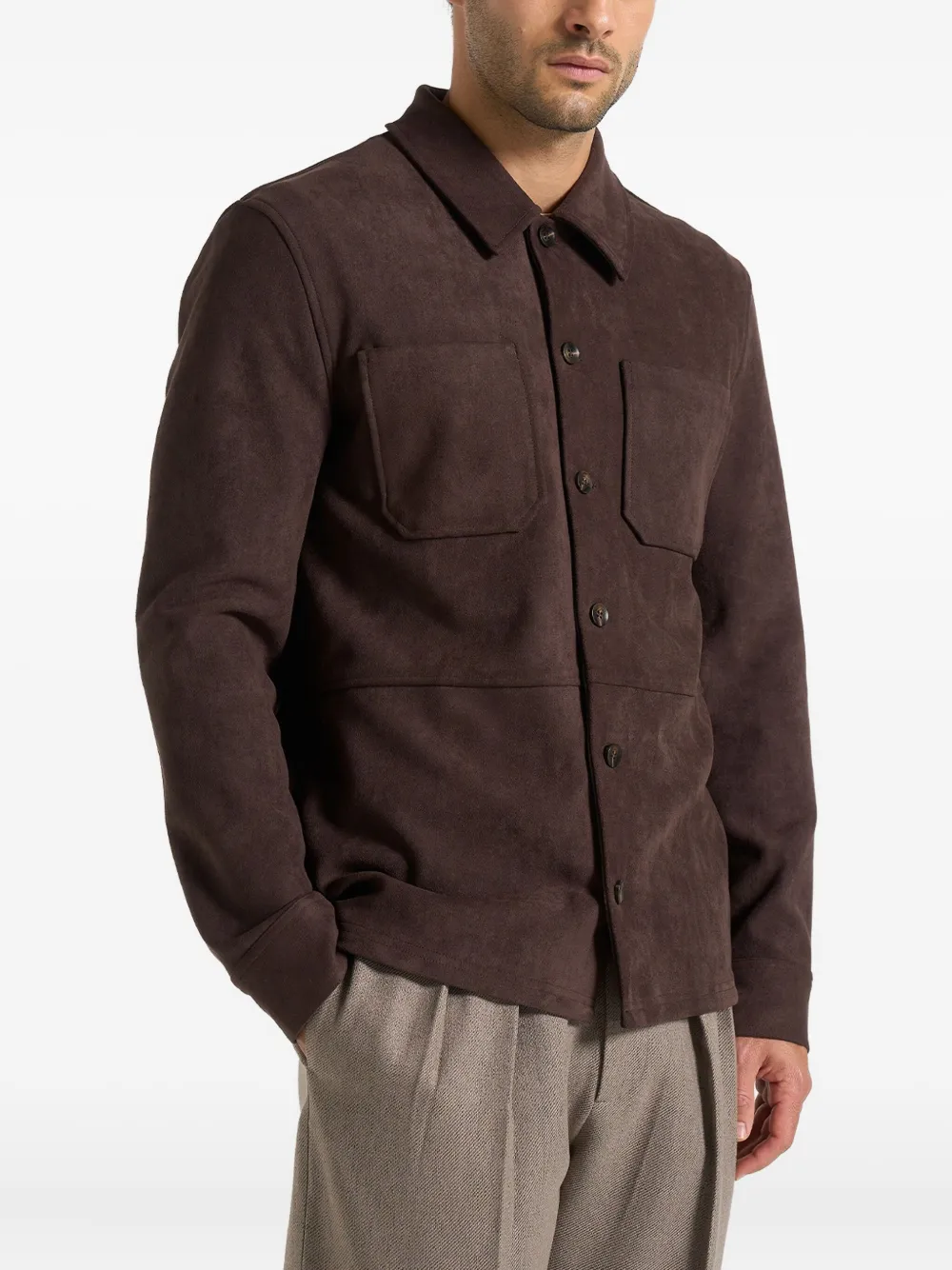 Manière De Voir Pocket-detail Shirt In Brown