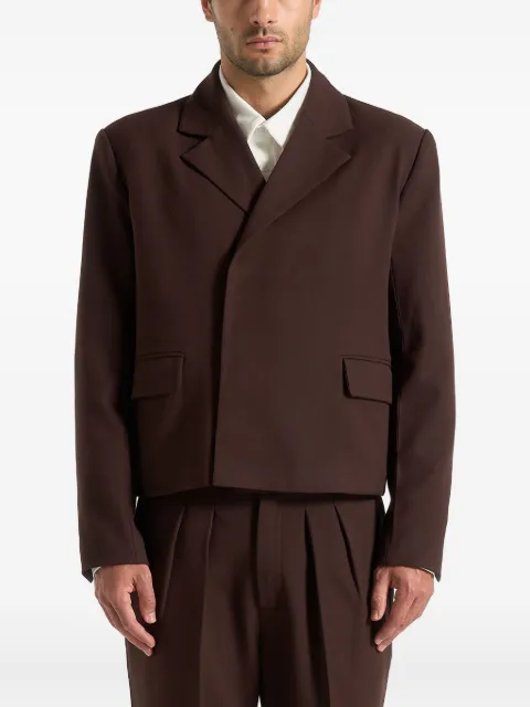 Manière De Voir Hector - double breasted tailored cropped blazer - brown